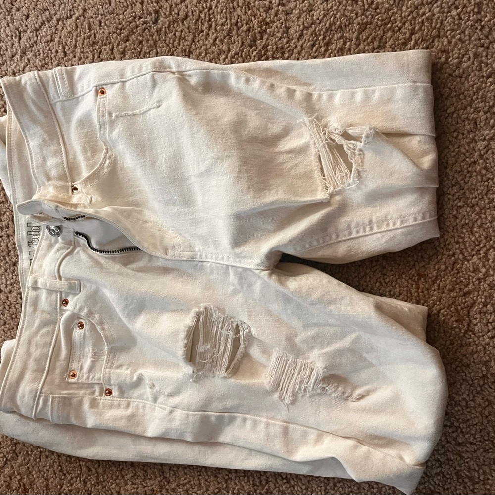 Ripped white target jeans